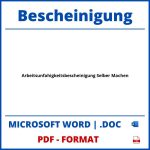 Arbeitsunfähigkeitsbescheinigung Selber Machen PDF WORD