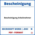 Bescheinigung Arbeitnehmer WORD PDF