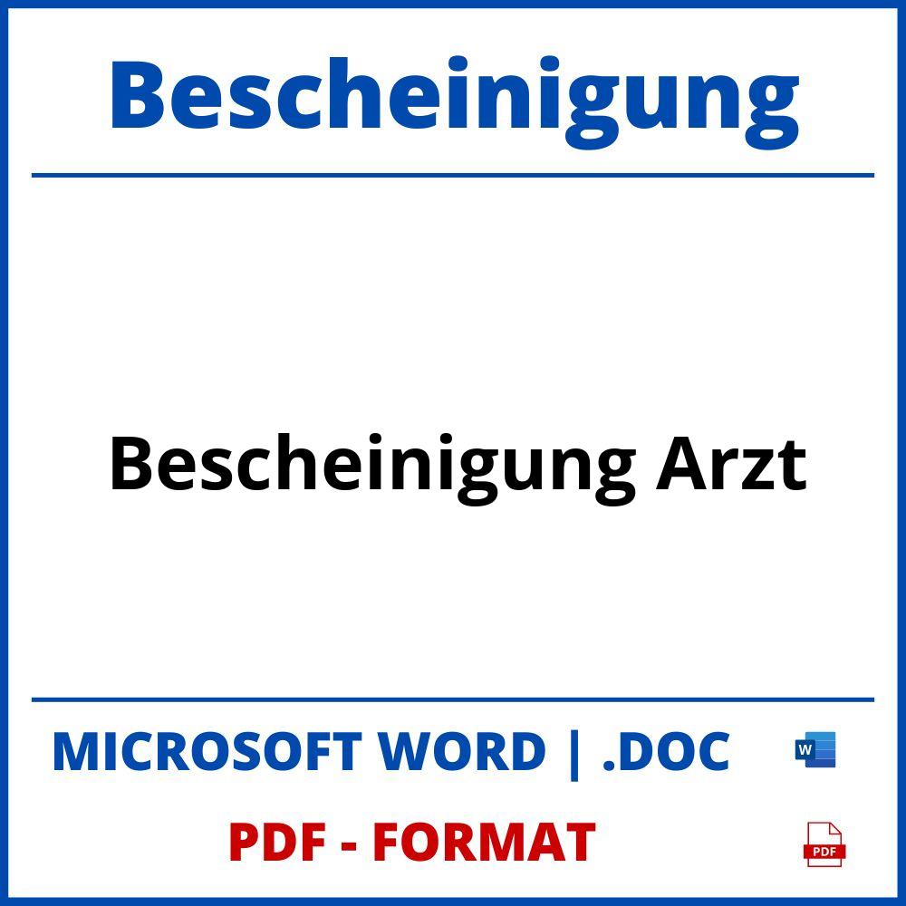 Bescheinigung Arzt