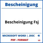 Bescheinigung Fsj Muster PDF WORD