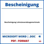 Bescheinigung Lohnsteuerabzugsmerkmale PDF WORD