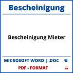 Bescheinigung Mieter PDF WORD