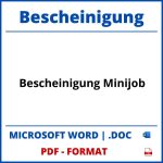Bescheinigung Minijob WORD PDF