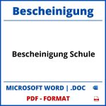 Bescheinigung Schule WORD PDF