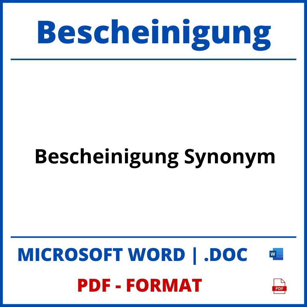 Bescheinigung Synonym