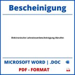Elektronische Lohnsteuerbescheinigung Abrufen PDF WORD