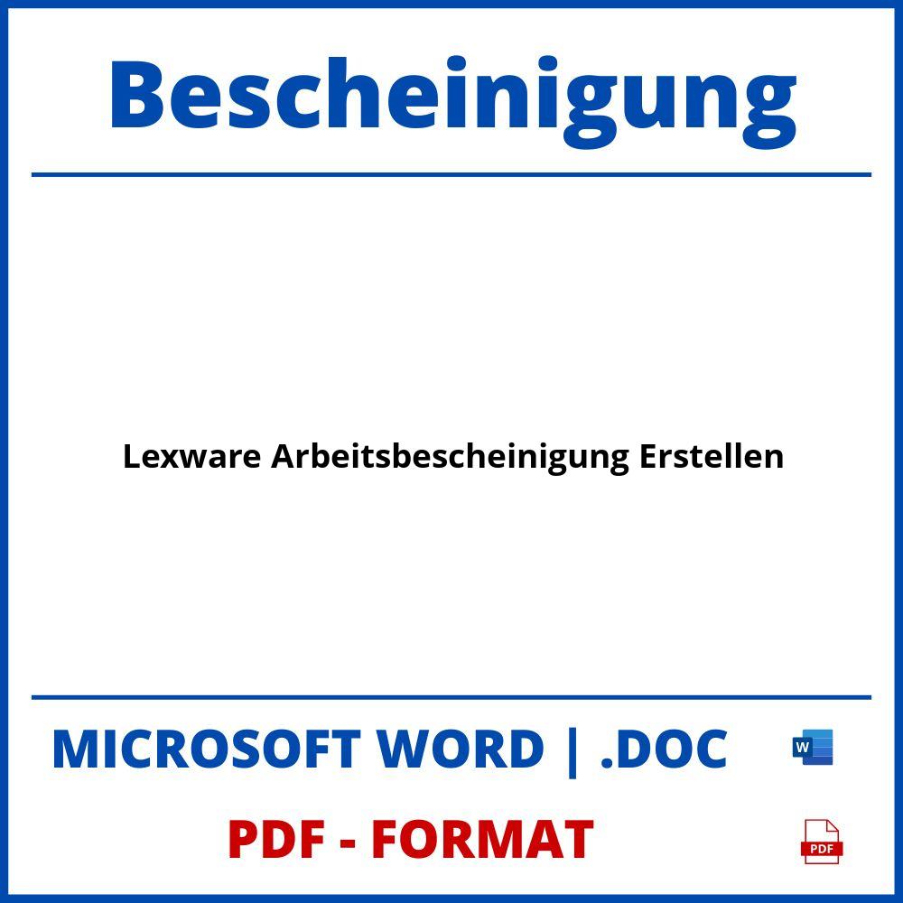 Lexware Arbeitsbescheinigung Erstellen