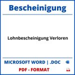 Lohnbescheinigung Verloren WORD PDF