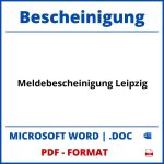 Meldebescheinigung Leipzig PDF WORD