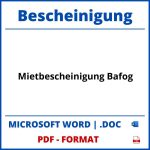 Mietbescheinigung Formular Bafög WORD PDF
