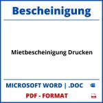 Mietbescheinigung Drucken WORD PDF