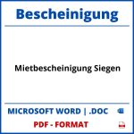 Mietbescheinigung Siegen WORD PDF