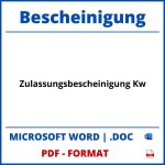 Zulassungsbescheinigung Kw PDF WORD